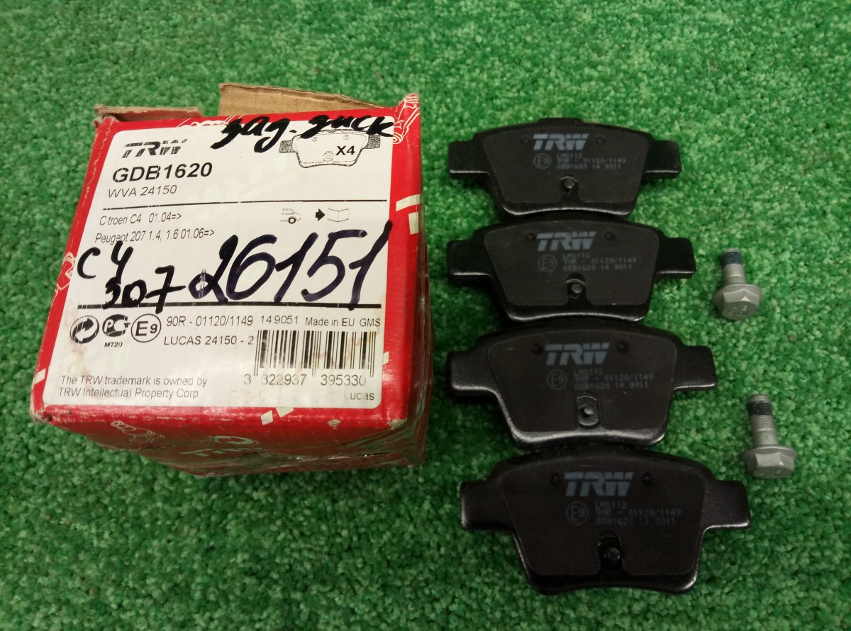Колодки тормозные Citroen C4/Peugeot 207 GDB1620 задние на Peugeot 107