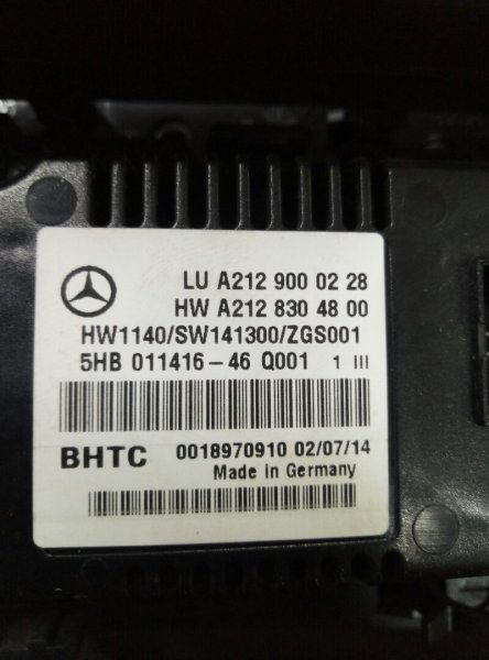Блок управления климатической установкой Mercedes-Benz E-Class W212,S212,C207 2009-2016 на Mercedes-Benz E-Class W212,S212,C207